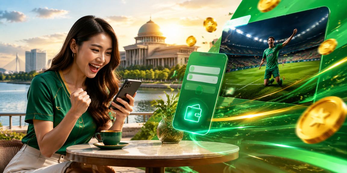 Pengguna mengakses bahagian badminton zplay88 melalui telefon pintar di Putrajaya